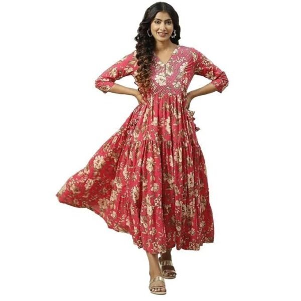 BIBA Solid Cotton Regular Fit Womens Kurta