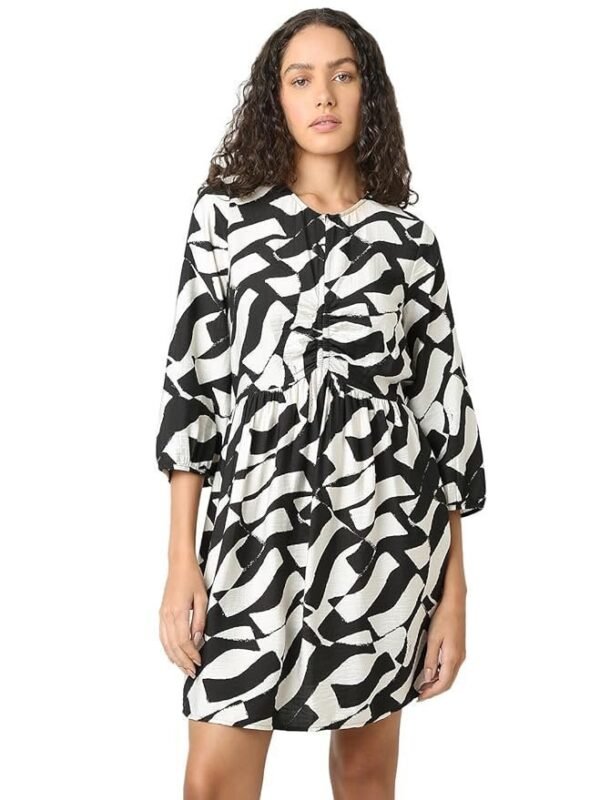 VERO MODA ' Women's' Rayon Fit and Flare Above The Knee Dress