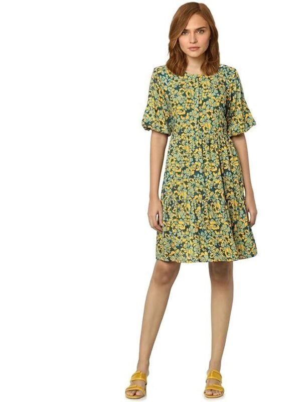 VERO MODA Women's Knee Length Viscose Shift Dress