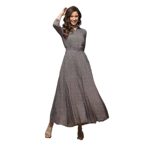 BIBA Women Liva Flared Printed Maxi Dress