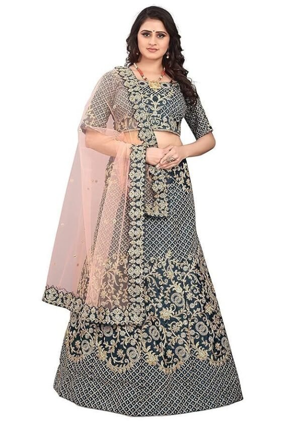 nf NETRA FASHION Traditional Women's Heavy Embroidered Semi Stitched Designer Lehenga Choli Bollywood Choli Woman Bridal Reception wear