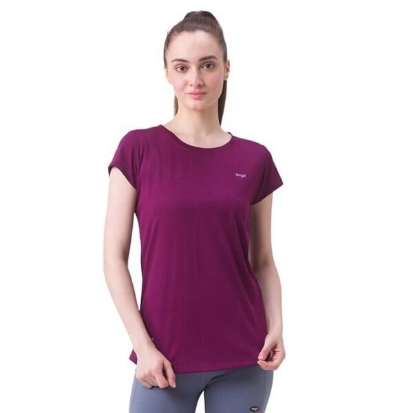 berge' Ladies Polyester Dry Fit Textured Western Shirts & Tshirts for Women, Quick Drying & Breathable Fabric, Gym Wear Tees & Workout Tops|Half Sleeve T-Shirt|Running Tshirts