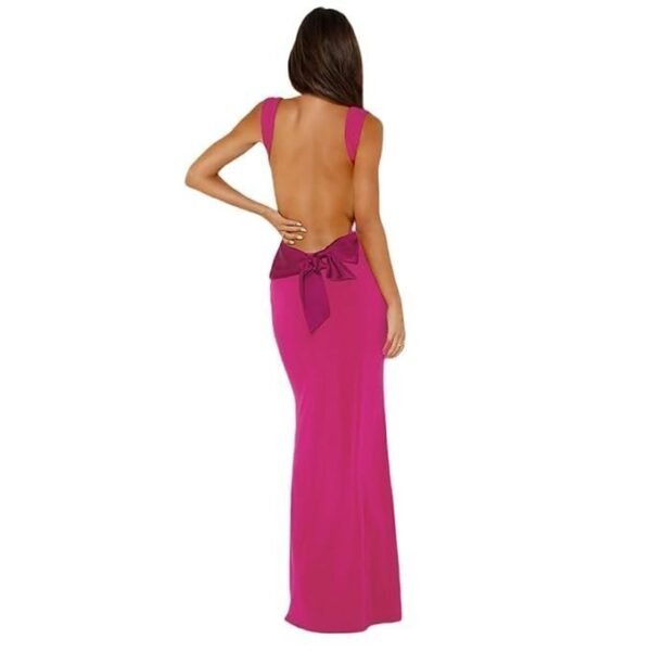Women's Sexy One Shoulder Backless Maxi Dress Elegant Ruffled O Ring Sleeveless Evening Dress Long Dress Cocktail Dress