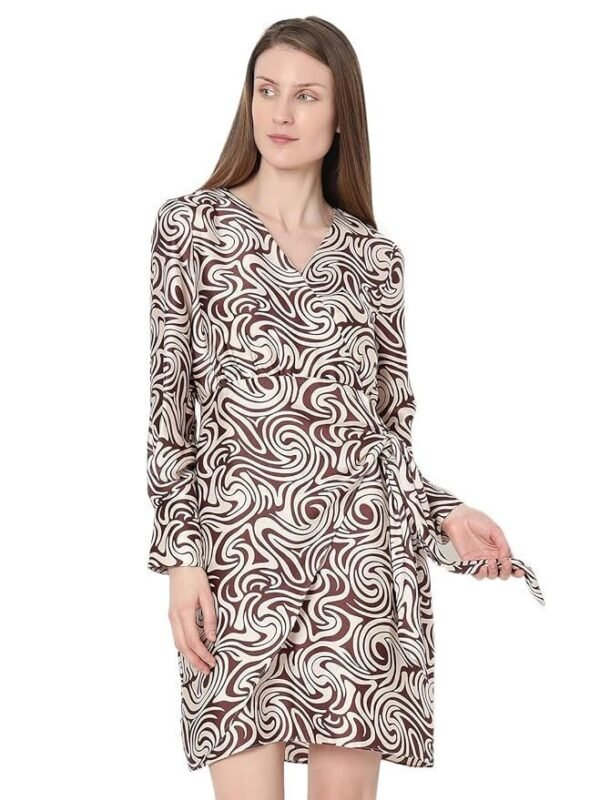 VERO MODA Women's Polyester Wrap Mini Dress