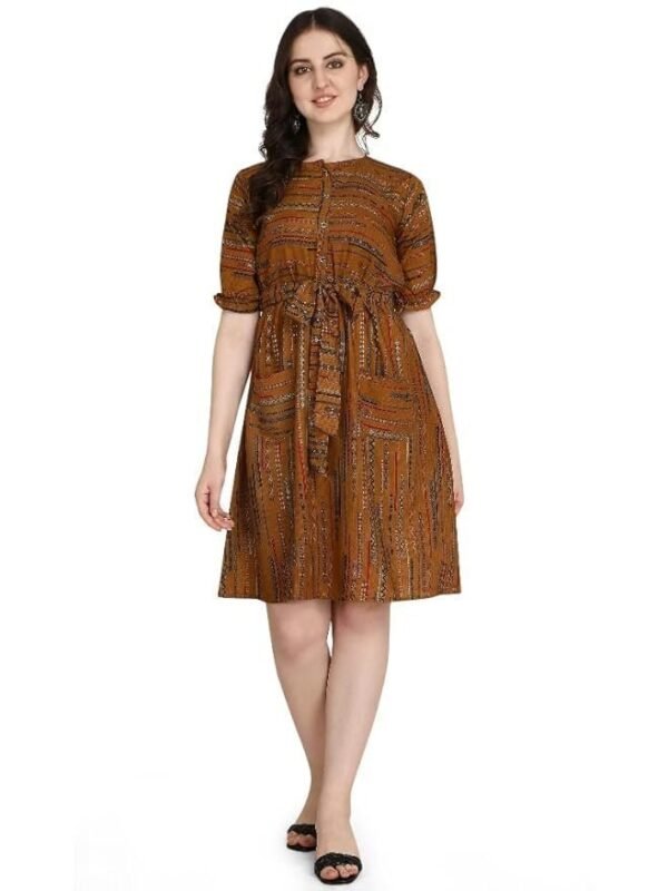 OM SAI LATEST CREATION Women's Rayon Mini Dress