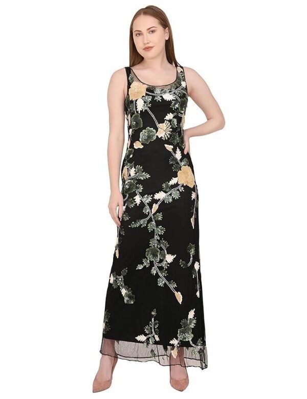 A C C Women Western Party Sequin Beaded Dress