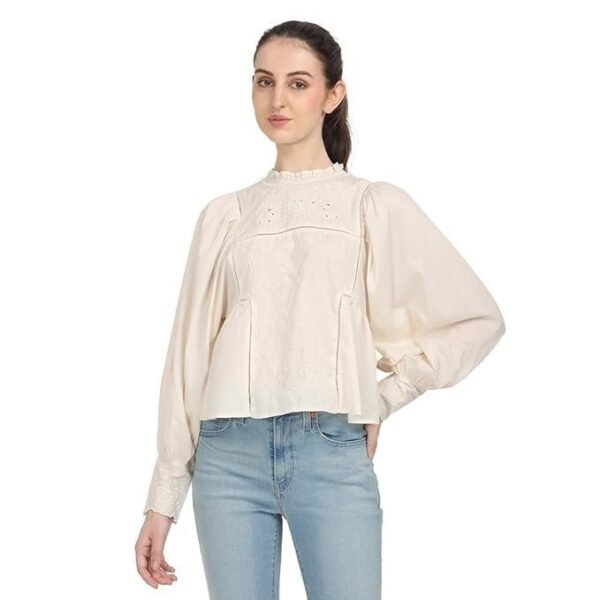 Levi's Women's Solid Off-White Top
