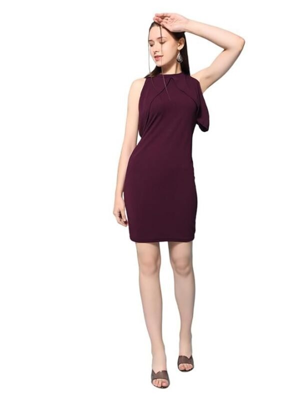 Ziva Fashion Women's Cotton Blend Bodycon Knee-Length Dress